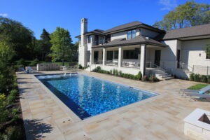 Picture of custom in ground pool. Built by Rosebrook Pools